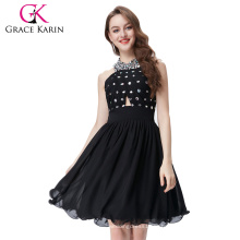 Грейс Карин дамы длина до колена короткие черные вечернее платье CL6018